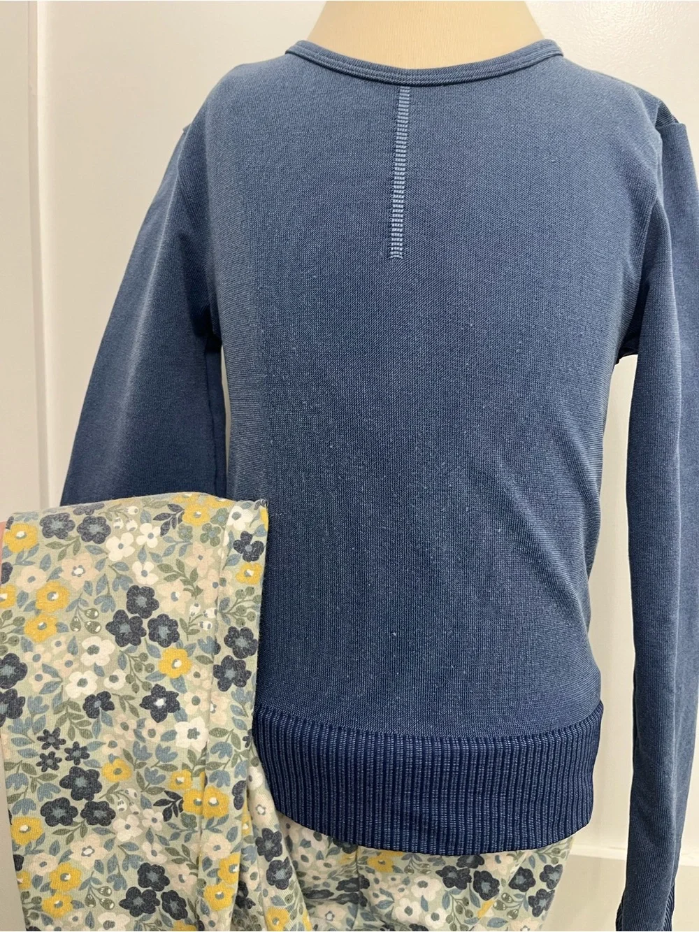 Cotton On Kids Blue Sweater and Floral Pants Set